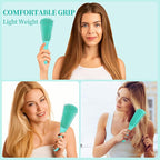 hair Brush Set for Afro America/African Hair, Textured 3a to 4c -Detangler Brush,9 row hair brush,Wide Tooth Comb,Rat Tail Comb (Green)