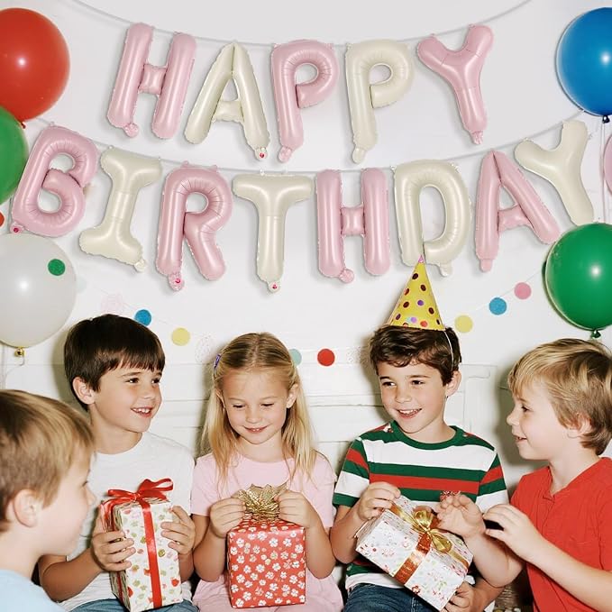 Happy Birthday Balloons Banner, Foil Balloon Personalized Name Letters Balloons - Image 2