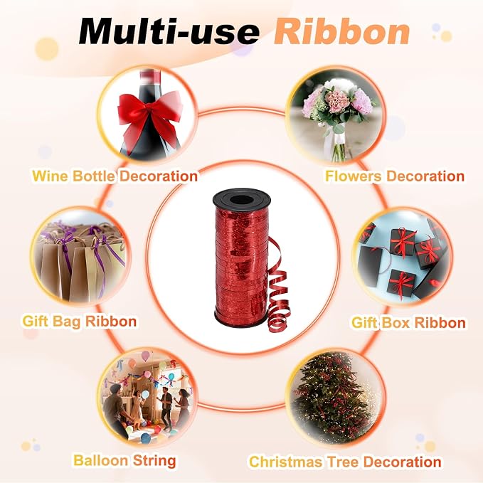 PATIKIL Glitter Curling Ribbon 100yds x 1/5" Plastic Balloon String Ribbon | - Image 6