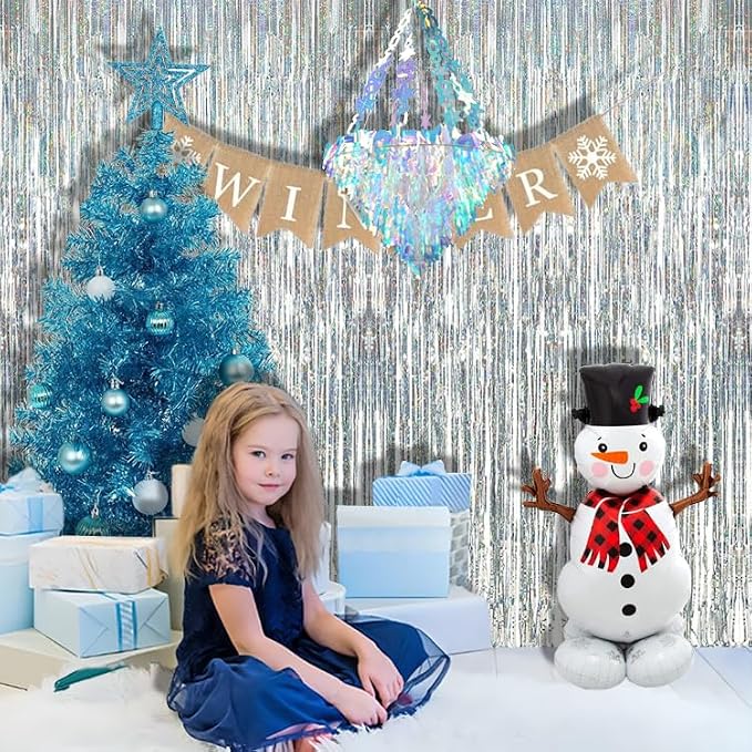 BRAVESHINE Silver Streamers Party Fringe Backdrop Christmas Decorations | - Image 6