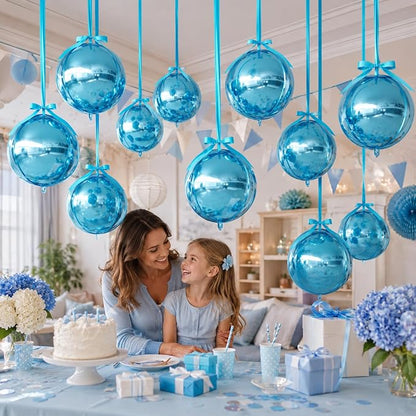 Light Blue Round Foil Balloons - Image 4