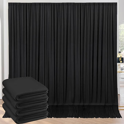 20ft x 10ft Wrinkle Free Black Backdrop Curtains by ENJOYYOURPARTY