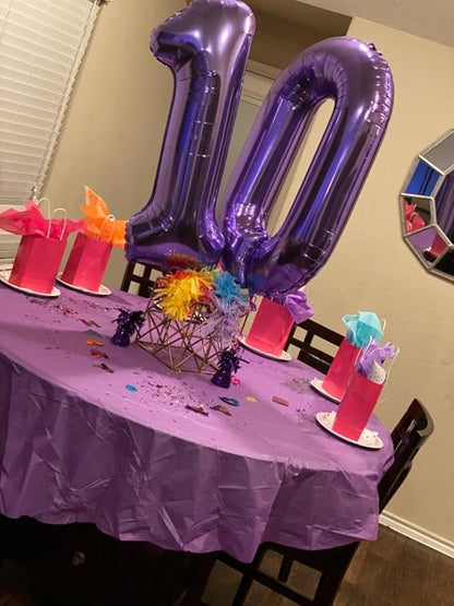 3 Balloon Numbers Birthday Decorations, 40In Purple Balloons - Image 5