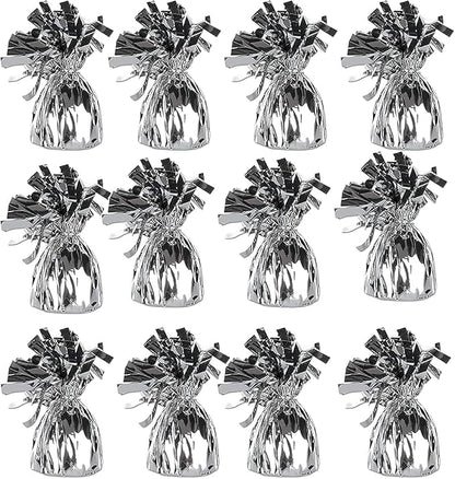 Metallic Plastic Wrapped Balloon Weights Party Decorations 12 Pcs by RoyalHouse