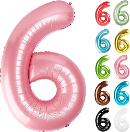 Pearl Pink Number 6 Balloon 40 Inch by IWERP