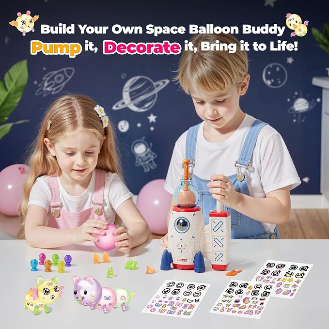 PINSHILE DIY Space Magic Balloon Craft Kit, Sticker Decorated Balloons Toy - Image 3