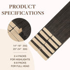 GOO GOO Tape in Hair Extensions Human Hair, 1C Mocha Brown, 20inch 30g 10pcs, Skin Weft Seamless Invisible, Silky Straight with Thick Ends, Remy Human Hair