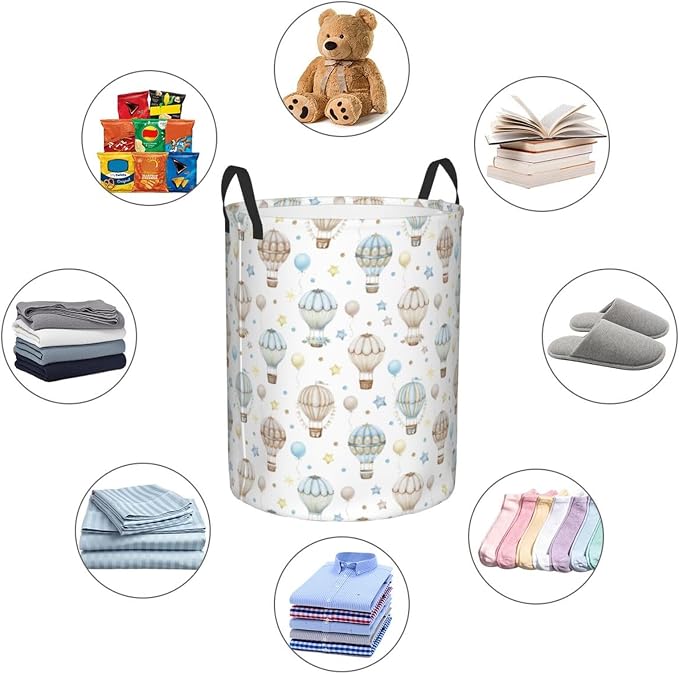 Cute Hot Air Balloons Laundry Hamper Bag - Image 5