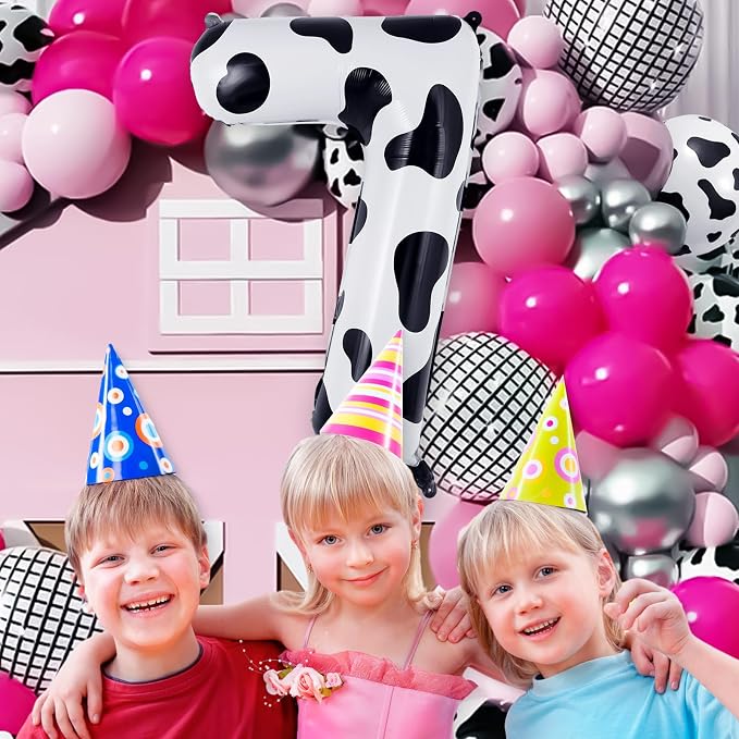 Cow Print Number 7 Balloon, Large 40 Inch Cow Number Birthday Balloons - Image 4