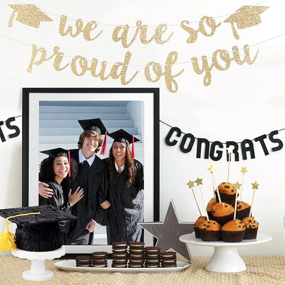 2026 Graduation Decorations Pre-Strung Blingbling We Are So Proud of You Banner - Image 6