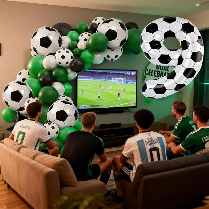 40 Inch Soccer Number 9 Foil Balloon, Soccer Birthday Party Decorations | - Image 3