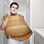 Adjustable Beard Bib, Non-Stick Hair Catcher Cape for Men's Shaving, Waterproof with 2 Suction Cups, Retro Vintage Map Periodic Table of The Elements Shave Bib