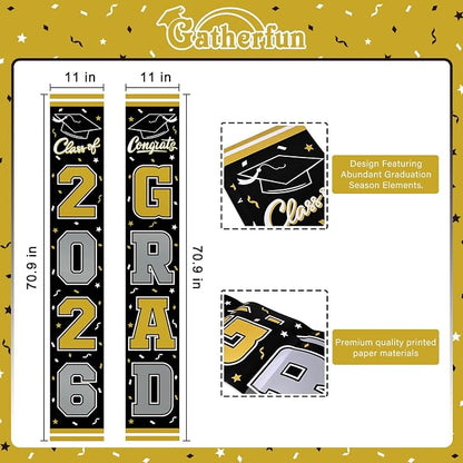 2026 Graduation Decorations, Congrats Grad Banner Backdrop - Image 2