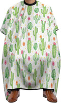 Women Desert Green Cactus Flower Professional Salon Cutting Barber Hairdressing Cape, Lightweight Hairdressing Haircut Apron for Hair Cutting Styling, Haircut Tools