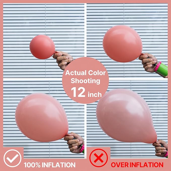 PartyWoo Dusty Pink Balloon Arch Kit 142pcs Rose and Pink Balloons | Nude White - Image 3