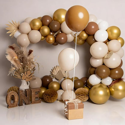 Brown Sand White Neutral Balloons - Image 2