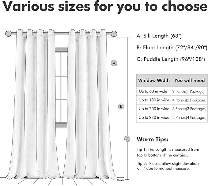 MIULEE Velvet Curtains Blush Beige 52 x 96 Inch Length Set of 2 | Grommet Drapes - Image 7