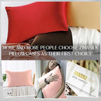 ZIMASILK 100% Pure Mulberry Silk Pillowcase for Hair and Skin Health,Soft and Smooth,Both Sides Premium Grade 6A Silk,600 Thread Count,with Hidden Zipper,1pc (Queen 20''x30'',Coral)