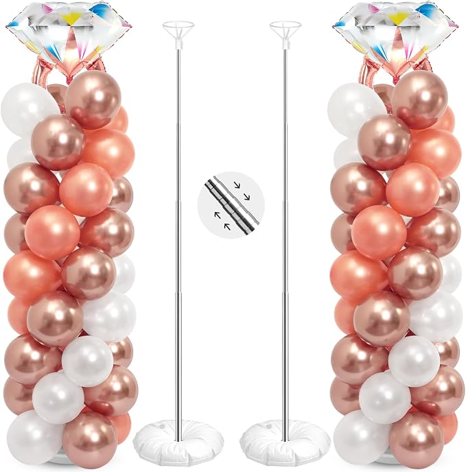 Seematn 2 Set Diamond Ring Balloon Column Stand Kit by Seematn