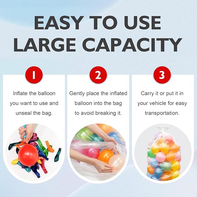 4 Pack Balloon Bags for Transport 98 x 59 In, Reusable Extra Large Clear - Image 5