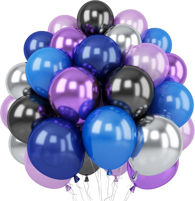 Outer Space Balloons, 12 Inches Galaxy Blue Purple Balloons by Togvu