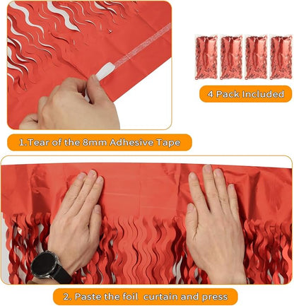 4 Pack Red Streamers Party Decorations - Image 3