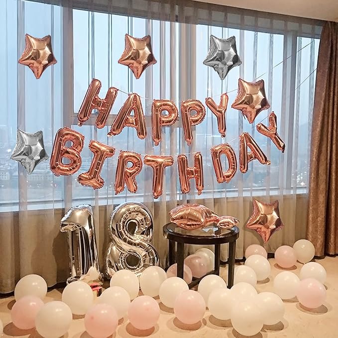 CANREVEL Happy Birthday Banner 13pcs 16 Inch Mylar Foil Letters Sign Balloons - Image 5