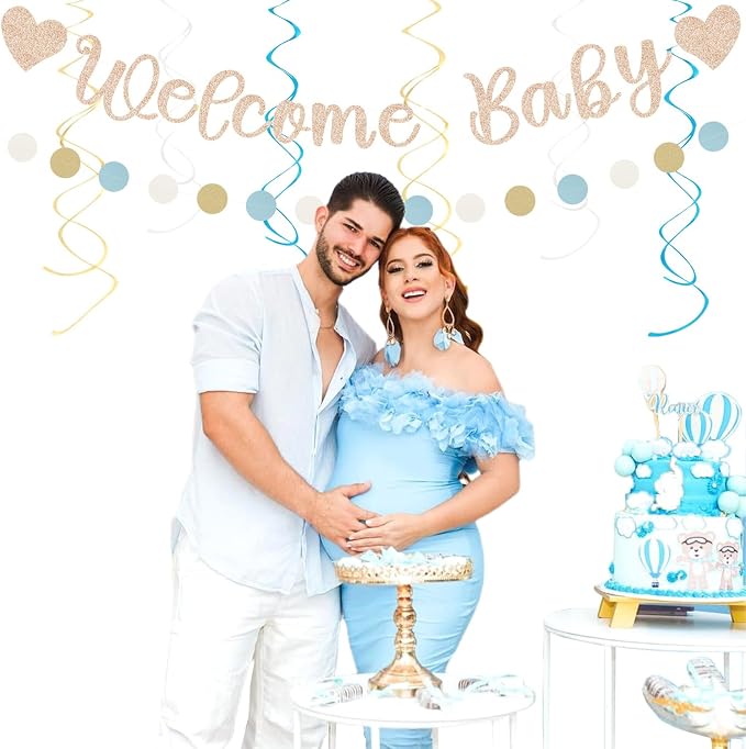 Light-Dusty Blue Boho Baby Shower Party-Decorations - Image 6