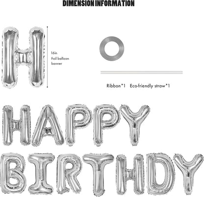 CANREVEL Happy Birthday Banner Decorations + Sign Balloons, - Image 2