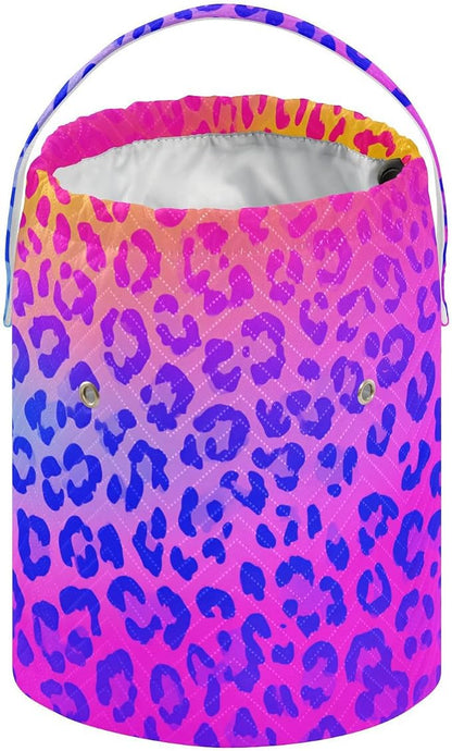 Gradient Leopard Print 01 Yarn Bag Small Crochet Bag Drawstring Yarn Storage - Image 2