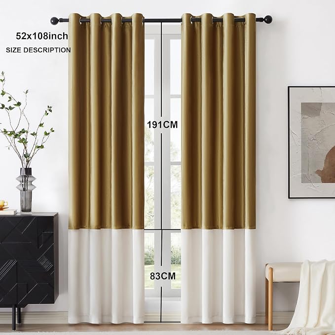 BULBUL Luxury Ivory Gold Curtains 108 inches - Image 6