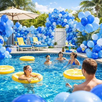 Blue Balloons Latex Balloons 100 Pack, 12 Inch Round Helium Light Blue Party - Image 5