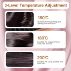 Mini Hair Straightener, Rechargeable Hair Straightener Brush Portable, Fast Heating Hot Comb 3-Speed Temperature Control with Anti Scald Shell for Daily Use