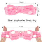 Casoty 6 Pcs Spa Headbands, Hair Holder for Washing Face, Soft Coral Fleece Facewash Headband, Bow Hair Bands, Beauty Headbands for Face Washing Shower Skin Care Yoga