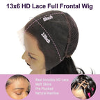WOWANGEL 13x6 HD Lace Front Wigs Human Hair Body Wave Pre Plucked SKINLIKE 0.1mm Extremely Thin Real HD Lace Front Wigs 250% Density Glueless Human Hair Wigs for Women 16 Inch