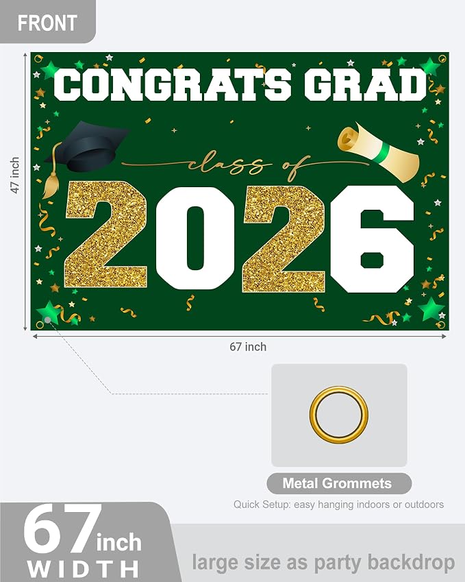 Class of 2026 Graduation Banner 47x67" - Image 3