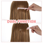 Baby Comb Set, Small Cute Fine Tooth Toddler Comb & Rat Tail Baby Comb for Styling, Pink Baby Hair Comb Plastic Parting Combs, Anti-Static Mini Hairdressing Comb for Baby Girl Wet Dry Hair (2Pcs)
