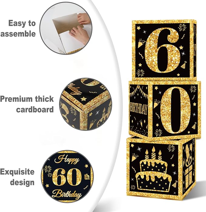 DataMoon 60th Birthday Decorations Boxes - Image 6