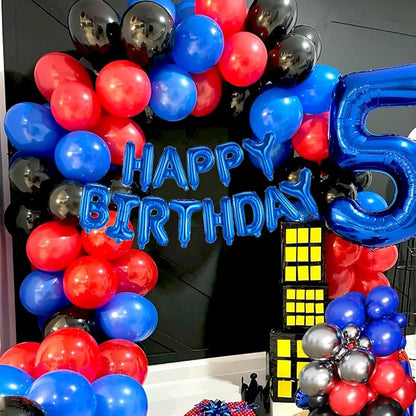 50pcs 12 Inch Black Red and Blue Balloons - Image 5