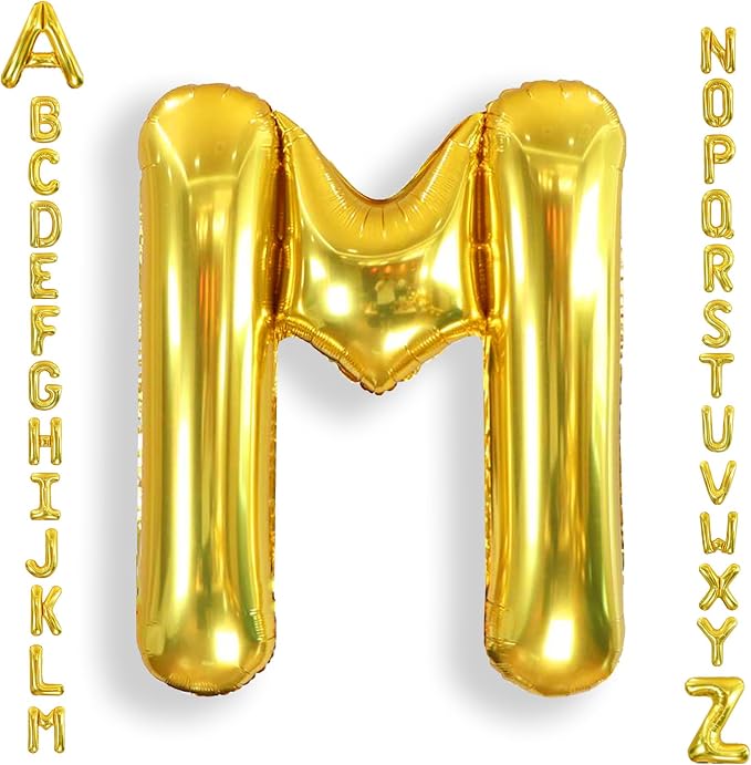 AULE 40 Inch Gold M Balloon Letter Foil A-Z Birthday Big Alphabet | Birthday by AULE