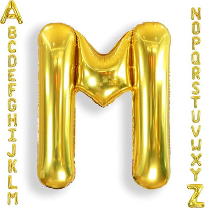 AULE 40 Inch Gold M Balloon Letter Foil A-Z Birthday Big Alphabet | Birthday by AULE