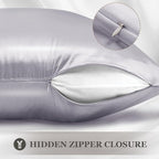 Adubor 100% Silk Pillowcase - Mulberry Silk Pillow Cases, 23 Momme 6A Grade Fibers, Silk Pillow Case for Hair and Skin Health, with Hidden Zipper (Queen 20''x30'', Silver Gray, 1PC)