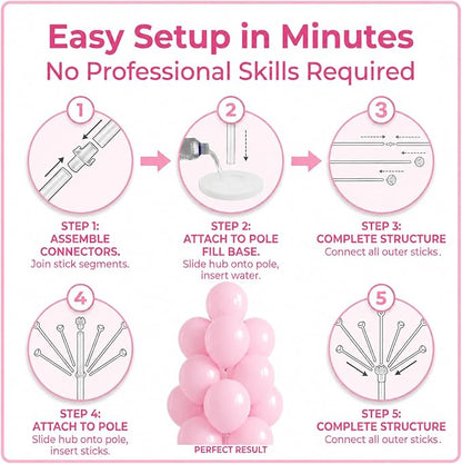 Pastel Balloon Column Kit with Base and Pole - Image 3