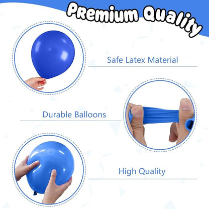 Soccer Balloons, 12 Inch Navy Blue Gold and White Soccer Balloons - Image 3