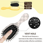 Mini Hair Brush,Cute Detangling Travel Hair Brush,Soft Bristles for Effortless Tangle Removal,Detangler Hairbrush for Women Men Boys Girls Kids Wet Dry All Hair Types (Grey Grid, Mini)
