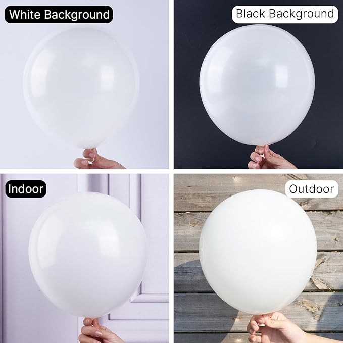 PartyWoo White Balloons 100pcs Matte White Latex Helium Balloons 10 Inch | - Image 2