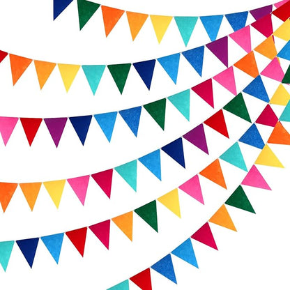 Outus 6 Pack 72 Flags/8.2 ft Rainbow Pennant Banner by Outus