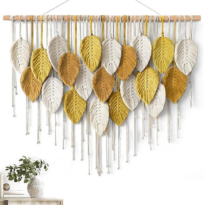 Large Macrame Wall Hanging Boho Woven Tapestry Bohemian Farmhouse Wall Art | by KHOYIME