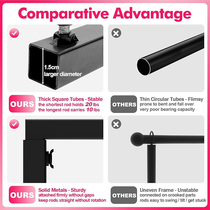 Over The Table Rod Stand with Clamps Black Table Arch Banner Stand | Adjustable - Image 3