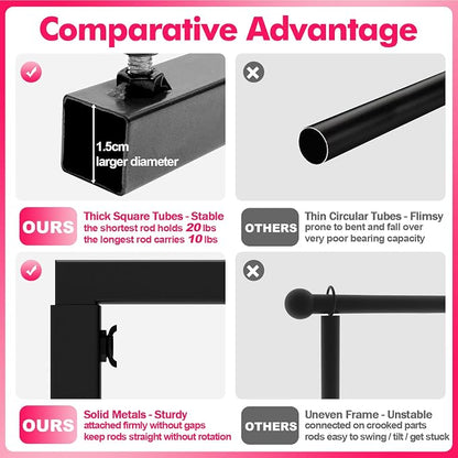 Over The Table Rod Stand with Clamps Black Table Arch Banner Stand | Adjustable - Image 3